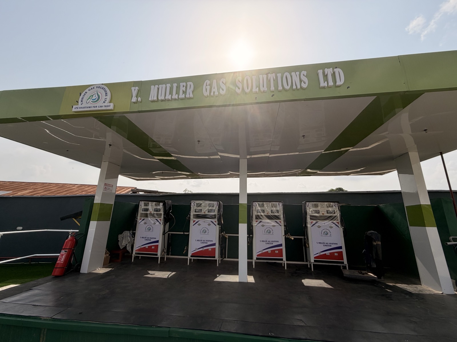 The filling pumps at Y. Muller Gas
